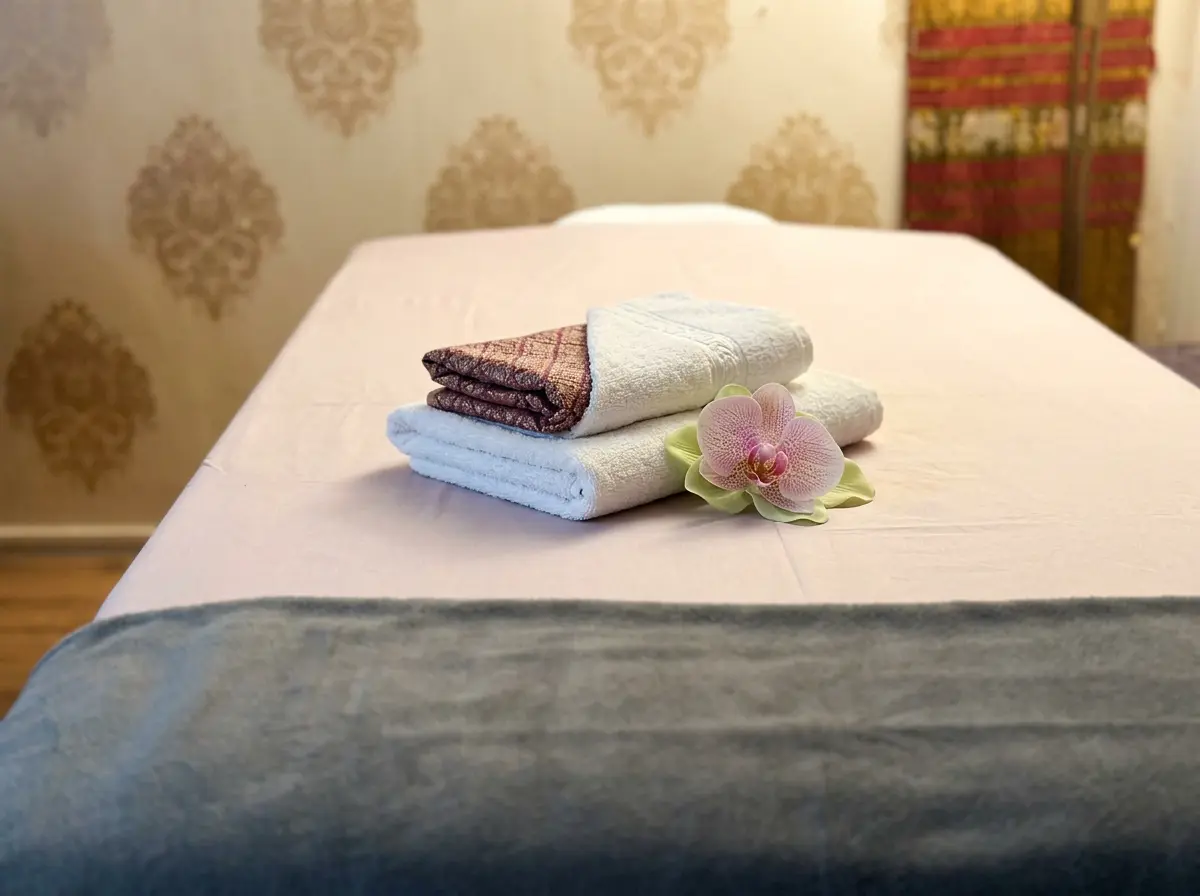 Welcoming entrance and soft wellness atmosphere at Parinya Thai Therapy