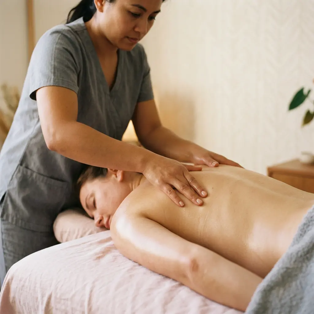 Relaxing oil massage treatment